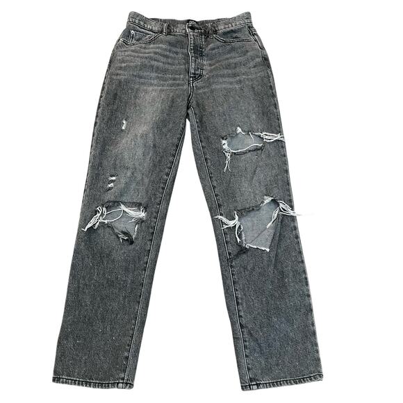 Urban Outfitters BDG Slim Straight Jeans 27 Ripped Distressed Ankle Faded Black - Picture 1 of 10